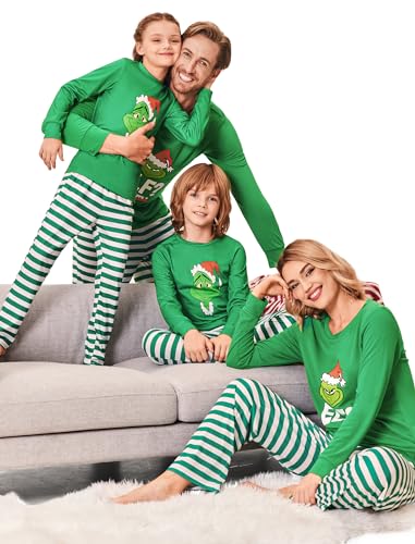 Ekouaer Matching Family Christmas Pajamas Holiday Sleepwear Set Long Sleeve Pullover and Printed Pants S-XXL4