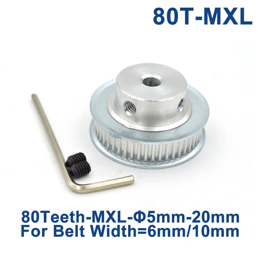 4/5/10 sztuk trapez 80 zębów MXL koło pasowe rozrządu otwór 8/10/12/14/15/16/17/20mm dla szerokości 6mm 10mm MXL pas synchroniczny 80 zębów 80T(12mm,4Pcs For belt width 6mm)