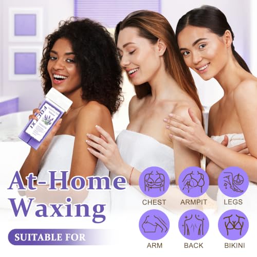 Image of Wax Roller Kit Wax Cartridge, Roll On Wax for Hair Removal, Roll on Wax, 4 Lavender Hair Removal Wax Cartridge and 10 Pack Cleaning Oil Wipes for Women