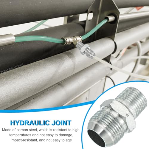 Image of PATIKIL Pipe Adapter Connector 1-1 /16 inch Male 74 Flare JIC x 1 /2 inch Male R Pipe Fitting Oil Feed Restrictor Fitting Hydraulic Connector for Oil Steam Water Pipelines System
