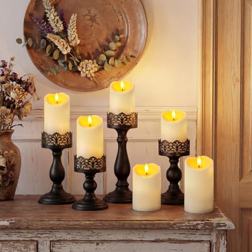 Image of Homemory 9Pack Outdoor Waterproof Flameless Candles, LED Candles, Battery Operated Candles with Remote and Timers, Electric Fake Plastic Pillar Candles, Ivory White, 3 inchx4 inch4 inch 4 inch 5 inch 5 inch 5 inch 6 inch 6 inch 6 inch