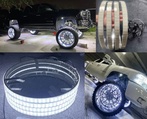 FIJVKNXY Brightest LEDs 4Rolls Quad Row Cold White 17.5