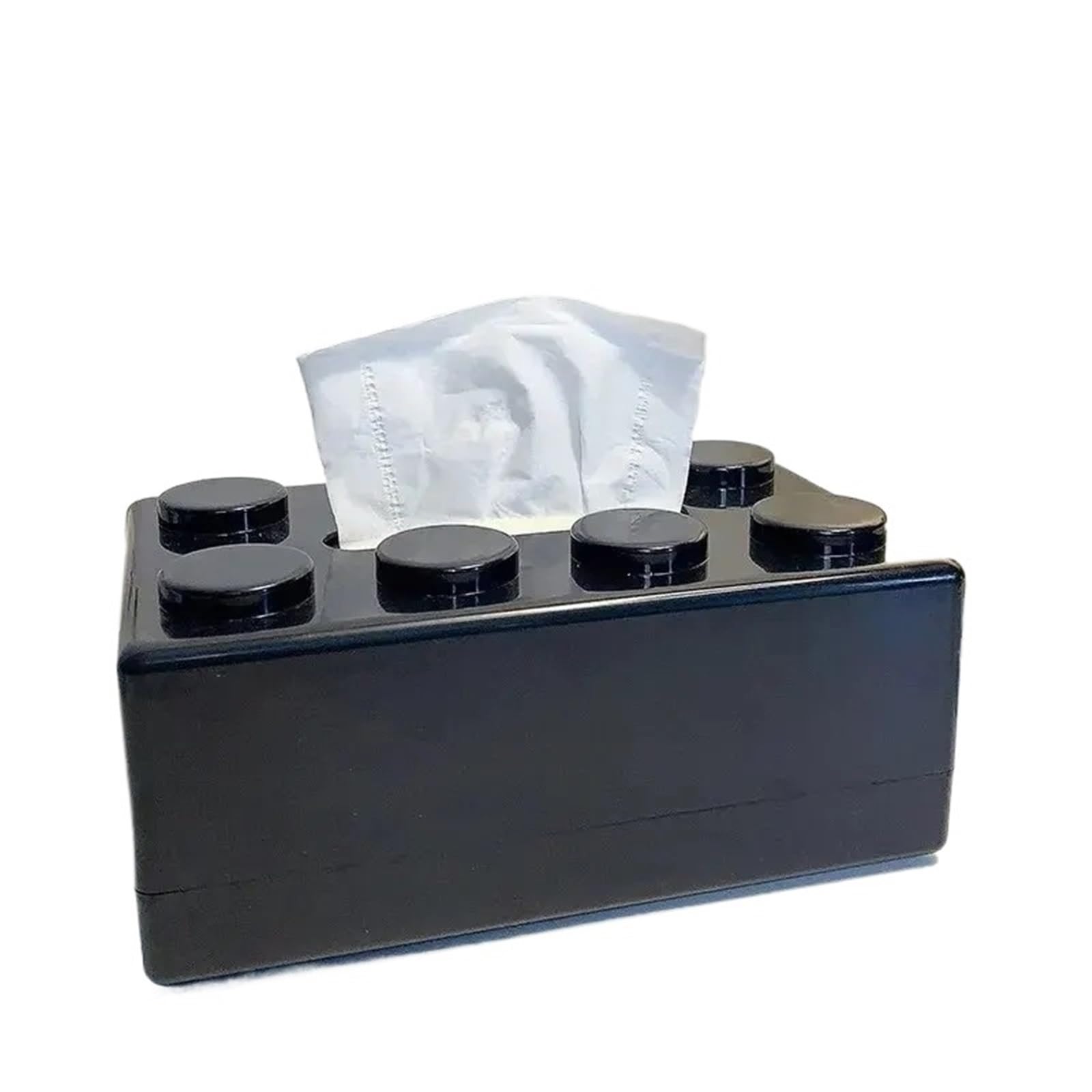 1PC Creative Building Block Tissue Box With For Household Napkins Paper Drawer Storage for Office Home(Black)