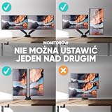 ONKRON Uchwyt na Dwa Monitory dla Ekranów 13-32 cale, do 2x10 kg, Podwójne Ramię ze Sprężyną Gazową, VESA 75x75-100x100, Uchwyt Biurkowy do 2 Monitorów, Czarny G160-B
