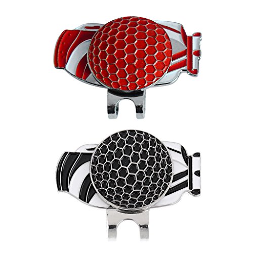 gazechimp Grampo Do Marcador Da Bola Magnética Do Golfe Da Liga 2Pc Na Viseira Do Tampão De Golfe, A