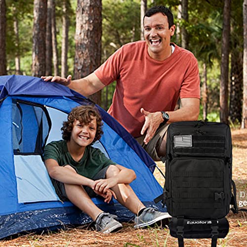 Qwakay Tactical Backpack Military Bag For Men - Bug Out Bag Rucksack - Molle Rucking Backpack - Survival Army Edc Backpacks Pack - Emergency Outdoor Weighted Bushcraft Bag For Camping - Black #TOP6