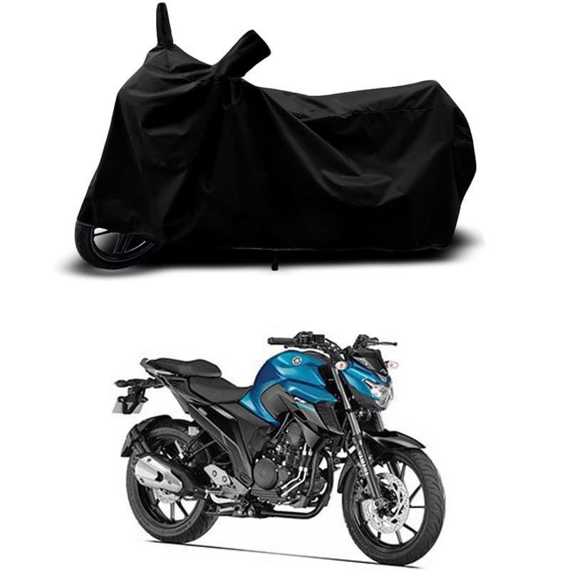 Image of 100% Scratchproof /UV-Rays /Heat Protection /Birds Dropping /Water Resistant /Dust Proof /Waterproof /Full Bike Scooty Two Wheeler Body Cover Compatible for FZ 25 STD All Varients[Black]