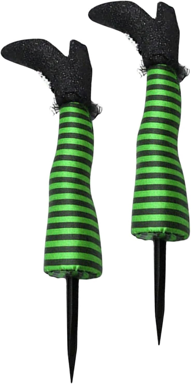 BinaryABC Halloween Witch Leg Yard Stakes,Hallloween Upside Down Witch Legs,Wicked