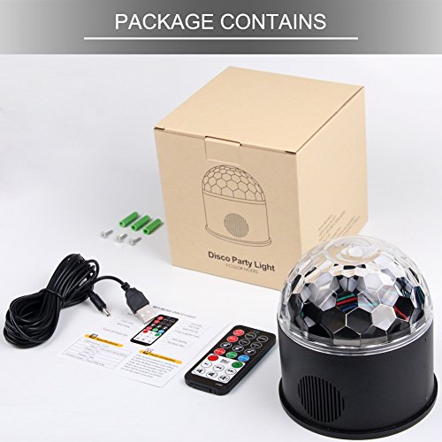 KOOT Disco Lights Bluetooth Speaker Sound Activated Party Light with Remote Control LED DJ Strobe Bar Club Stage Dance Light for Kid Room Party Wedding Birthday - Thumbnail 4
