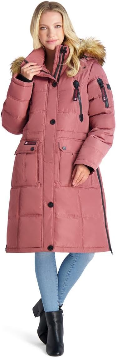 CANADA WEATHER GEARPuffer Coat for Women- Long Faux Fur Insulated Winter Jacket