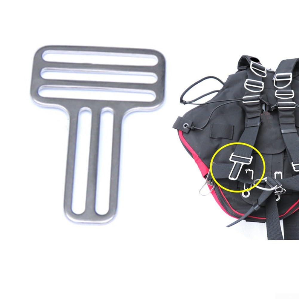 Stainless Steel D Ring Weight Belt Slide Keeper Prevents Accidental Release for Divers