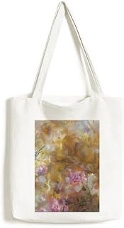 Bolsa de lona com pintura a óleo Lotus XJJ de setembro bolsa de compras casual bolsa de mão