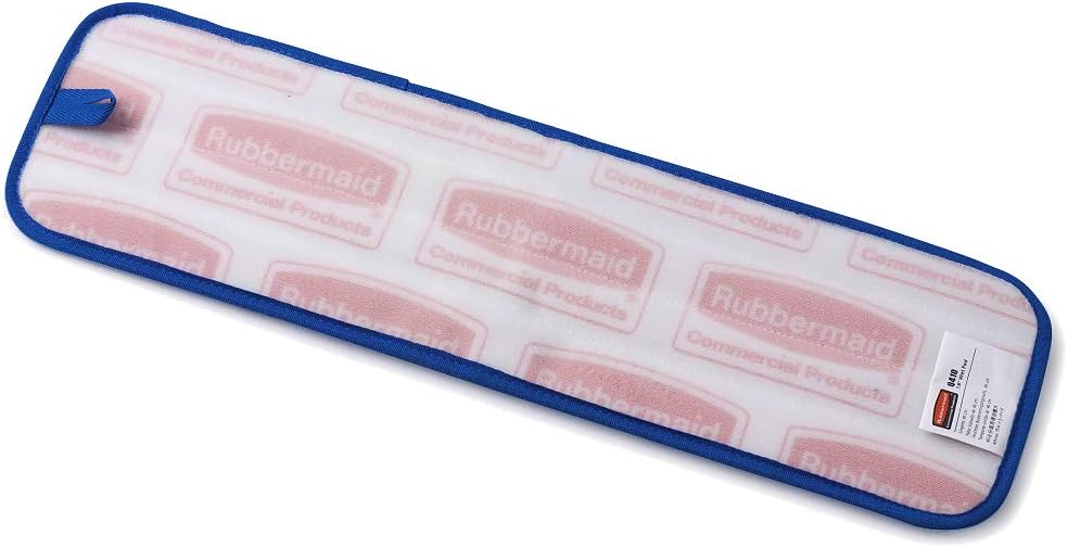 Blue Microfiber 18" Damp Mop Pad with Scrubbing Strips