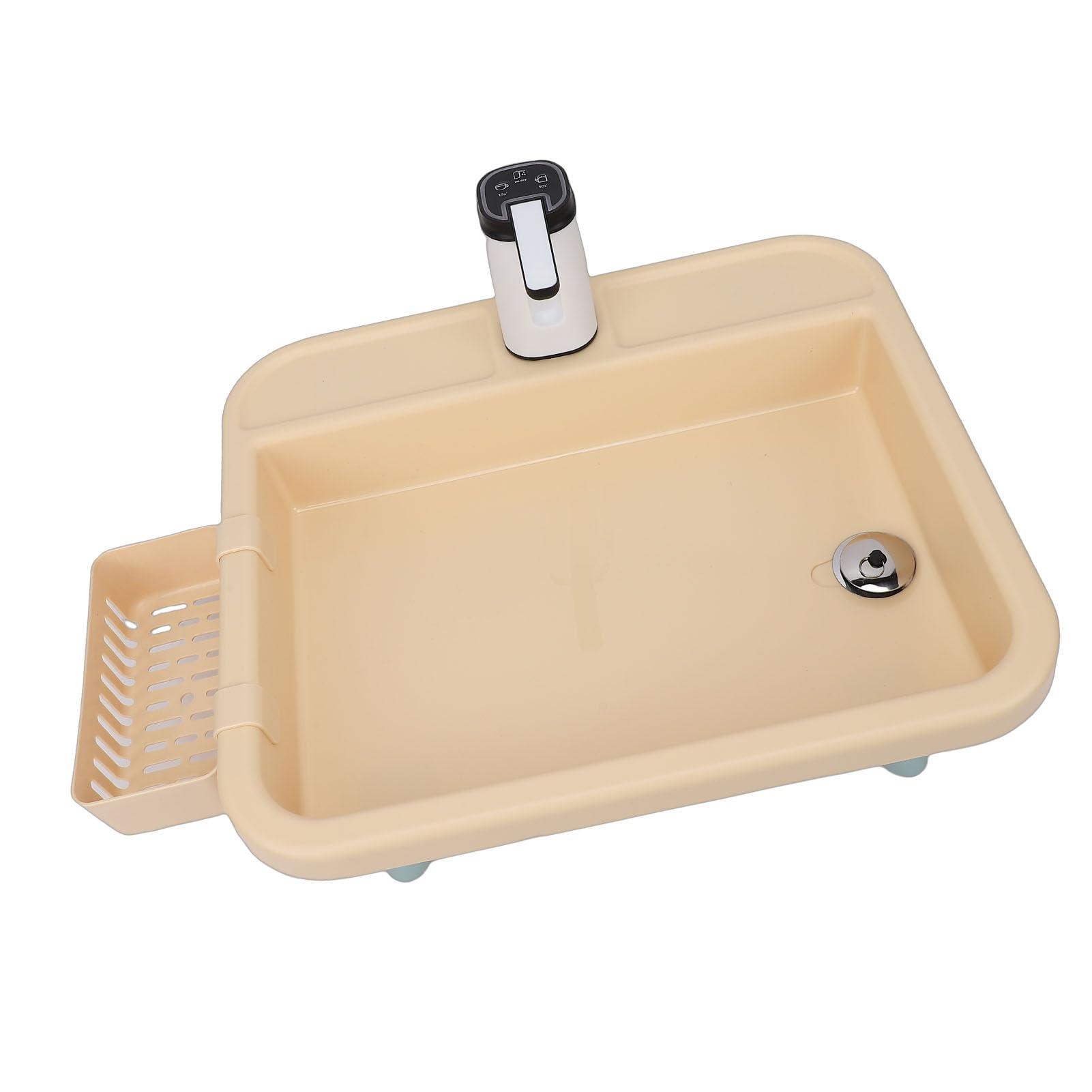 Gugxiom Lavello da Campeggio Portatile Stazione per Lavare le Stoviglie di Facile Installazione con Pompa Elettrica - Ampia Area di Lavaggio per Escursioni Ed Eventi All'aperto - Cachi