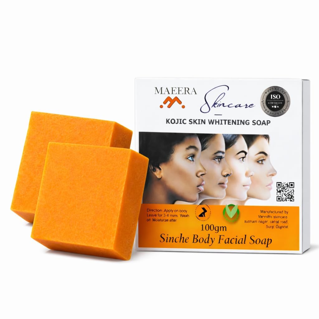 Sinche Kojic Brightening Soap with Carrot Seed Oil & Vitamin C | Face & Body Use | Helps Enhance Natural Glow & Even Skin ...