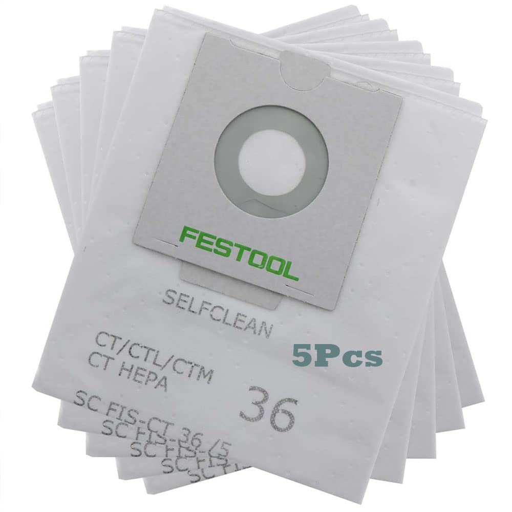 Amazon.com - 5 Pack 496186 Selfclean Filter Bag for festool 496187