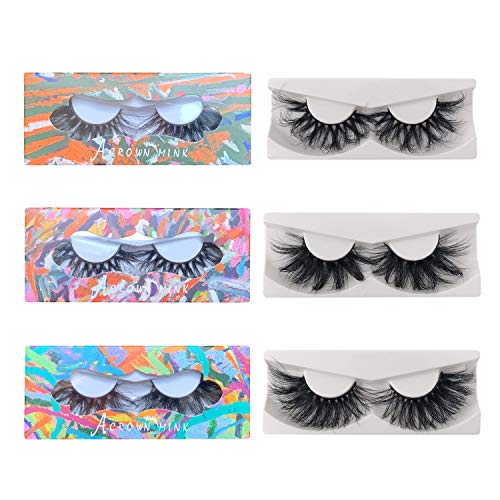 ACROWN 5D 25mm Lashes Mink Full Volume Cruelty-free Siberian 3D Mink Strip Eyelashes