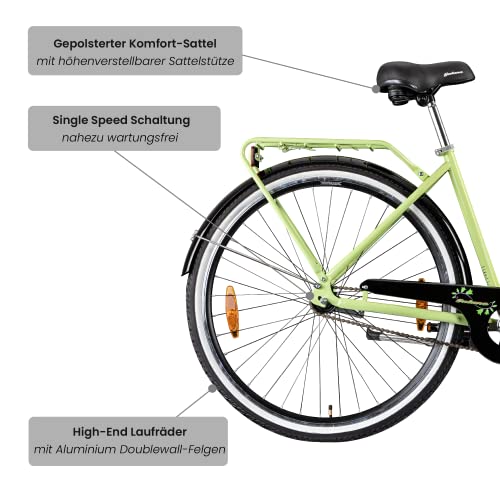 Galano Summer Singlespeed Fiets 155-175 cm retro damesfiets dieptebeginner 28 inch Fixie Bike Hollandfiets zonder… - Afbeelding 5