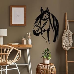   DEKADRON-Metal-Wall-Art-Horse-Head-3D-Wall-Silhouette-Metal-Wall-Decor-Home-Office-Decoration-Bedroom-Living-Room-Decoration-17-W-x-24-H43x61cm