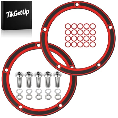 Titanium Alloy Twin Cam Derby Cover Bolts + 2Pc Gaskets + 20 Pc #11105 O-Ring for Harley Touring Dyna Electra Glide Softail Fatboy FXD 1999-2016 ，Replace #25416-99X