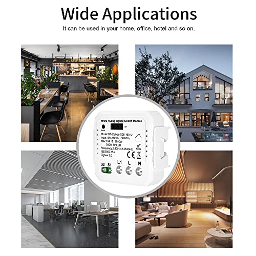 yangzy qs zigbee s08 16a u tuya zigbee zigbee bouton poussoir normal module de commutation appareil électrique domestique max 3 gang switch control module mobilephone app télécommande compatible alexa