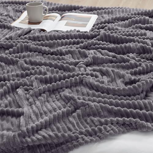 Image of Nestl Blanket Twin Size for Bed - Cozy Warm Fuzzy Blankets for Women, Plush Small Fleece Throws for Girls - Dusty Purple, 66 x 90 Inches