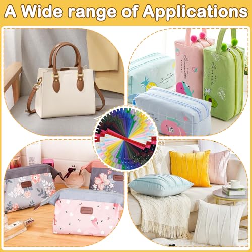 Image of Zippers, DOITEM 72 pcs Zippers for Sewing 8 Inch 16 Inch 24 Inch Multicolor Nylon Coil Zipper for Sewing and Crafts 24 Colors