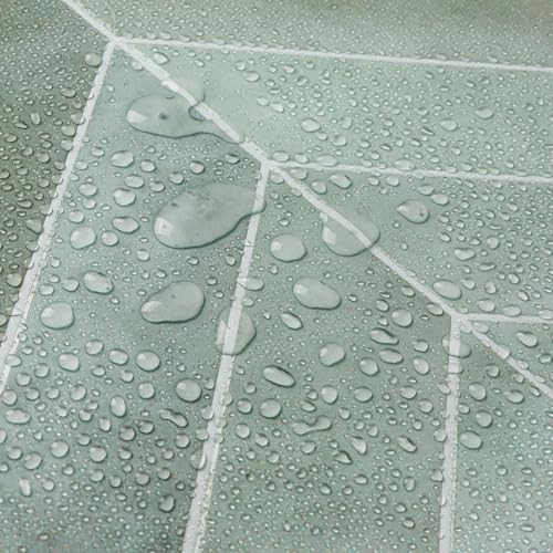 Image of Stick Tiles Peel and Stick Backsplash of 11.4 inch X 9 inch - 3D Adhesive Peel and Stick Wall Tile for Kitchen, Bathroom, Living Room, etc. (5, Mint Green)