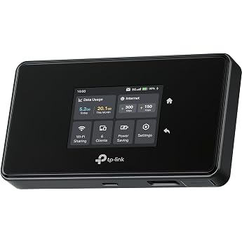 TP-Link M8550 5G LTE Mobile WiFi Router - Up to 3.4 Gbps, Tri-Band Wi-Fi 6E, Nano SIM Card Slot, Gigabit WAN/LAN, 4680 mAh Ba