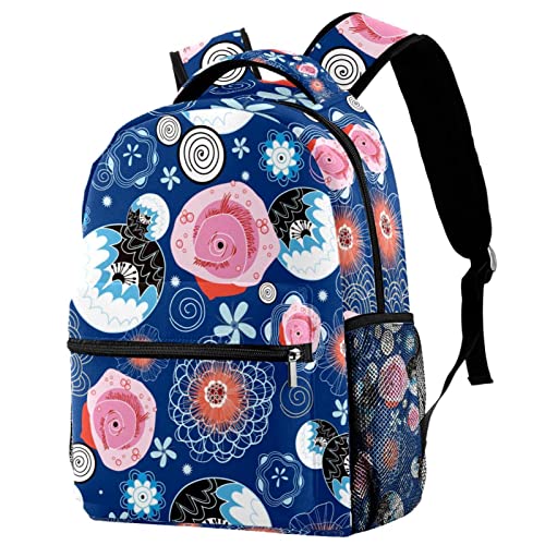 Sac à dos poisson floral pour soulager le dos des enfants avec leurs livres