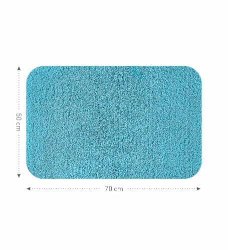 Image of Obsessions Ultra-Absorbent Quick-Dry Bath Mat | 1400 GSM Polyester | Soft, Non-Slip & Fast-Drying Bathroom Rug for Safety & Comfort | 50 x 70 cm | Teal