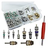 UHANBUT 134PCS R134a A/C Schrader Valve Core Kit, Assorted Automotive Tire Valve Stem Core Replacement, Universal Car Air Conditioning Refrigeration Repair Accessories