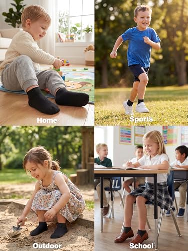 Image of Cooraby 25 Pairs Kids' Low Cut Socks Half Cushion Sport Ankle Athletic Socks
