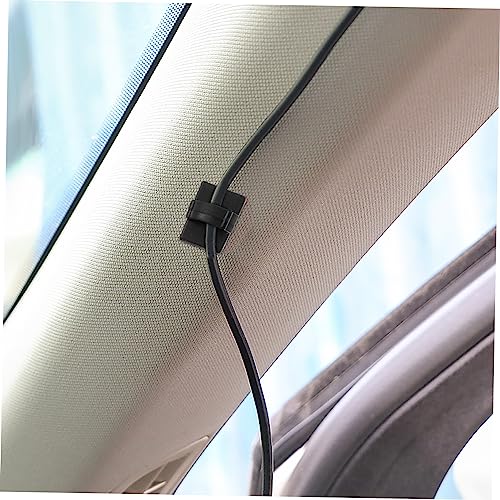 Vaguelly 100 Pcs Black Self-Adhesive Cable Clips Wire Management Holders for Desk Wall and Car Use Durable Cable Organizers miniatura 3