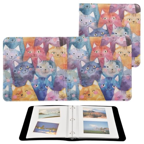 Álbum de fotos ALAZA con cubierta de cuero sintético PU, diseño de tres anillos, autoadhesivo, para bodas, viajes y recuerdos familiares miniatura 2