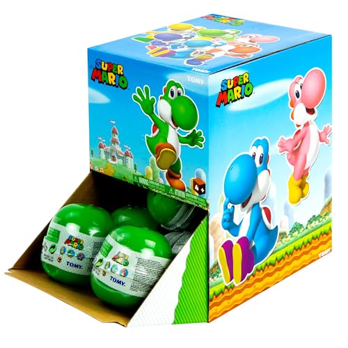 Image of TOMY Super Mario Yoshi Wind Up Blind Box Assortment - 9-Count Blind Box Set Includes Mix of Green, Red, Yellow, Purple, Pink, or Blue Yoshi Toys - Officially Licensed Mario Movie Blind Boxes - Ages 5+