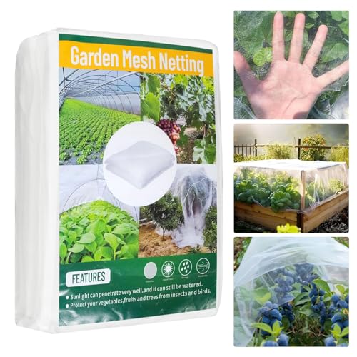 Kuvarix Filet Anti Insecte 3 x 10 m, Filet Anti Insecte Potager à Mailles Serrées, Stabilisé aux UV et Perméable à l'eau, pour Protéger Les Arbres...