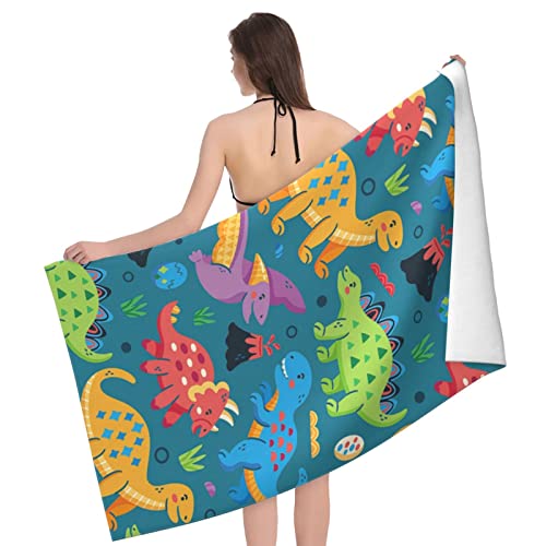 Comfar Dinosaur Beach Towels For Boys Kids Beach Towels Bulk Toddler Beach Towels For Travel Pool Personalized Beach Towels For Kids Microfiber Beach Towels Oversized Clearance Quick Dry Beach Towel 30"X 60 Inch thumb #1