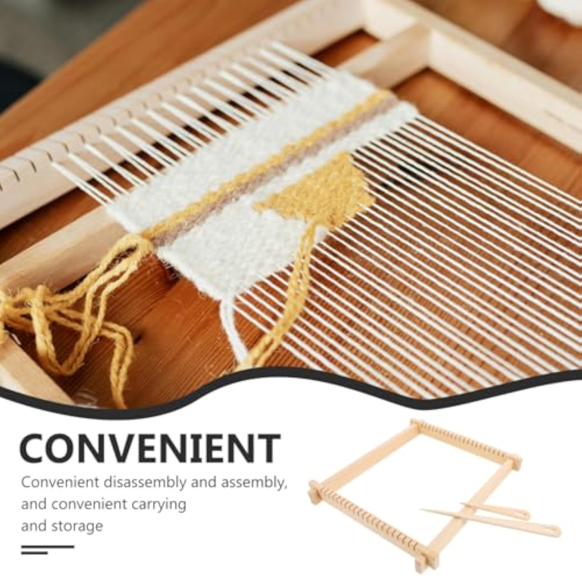 Wooden Frame Weaving Tapestry Kit for Blanket, Creative Toy