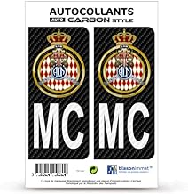 blasonimmat 2 Car Registration Plate Stickers MC Club de Monaco – Carbon Style