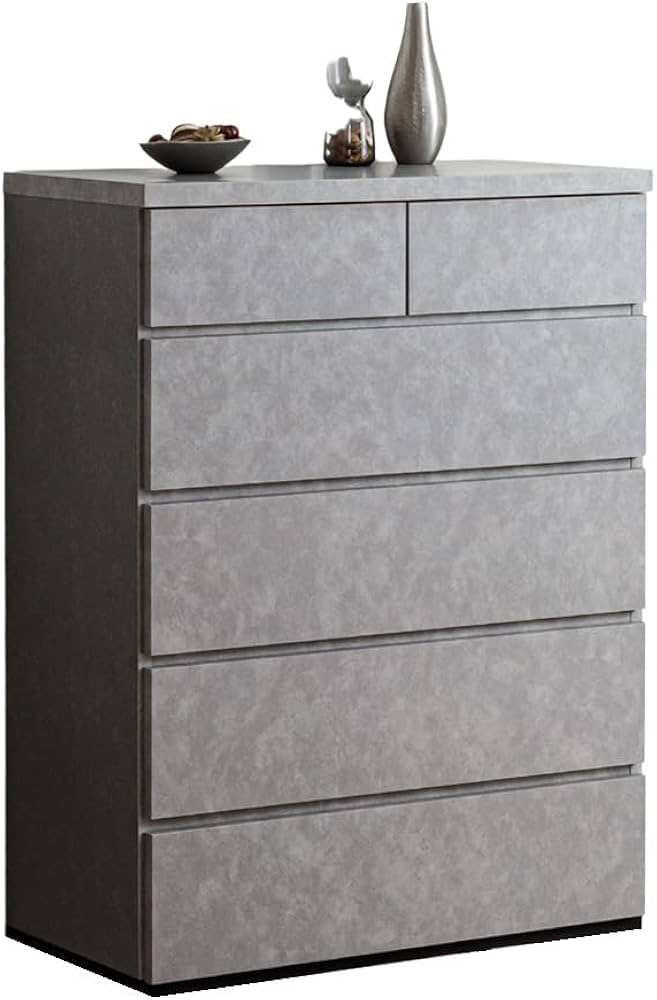 Amazon｜アルファタカバ チェスト 5段 幅80 取っ手なし グレー 箪笥 大