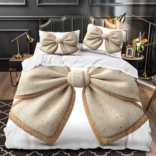Parure de lit single pour chambre d'adolescent avec nœud élégant 3D - 2