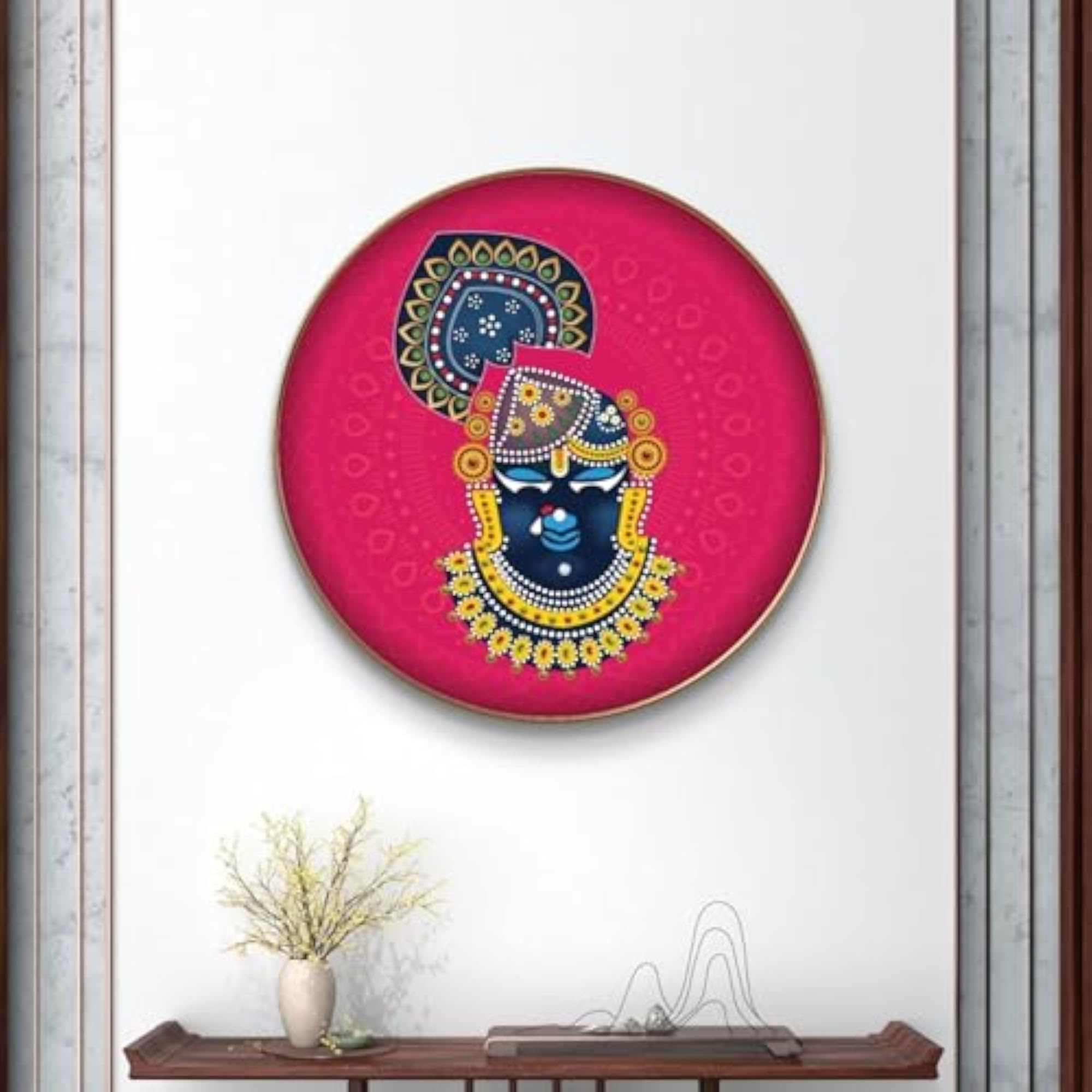 Shri Nath Ji Religious Painting with Golden Slim Frame, Premium