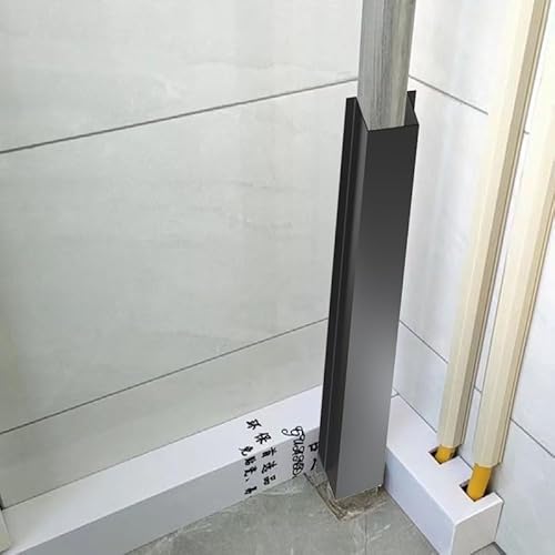 Image of 20 28 35 43 51 60 in Length Stainless Steel Decorative Cable Hider, Pipework Concealer for Basement/Furnace Pipe, Wall Ducting Enclosure Hider, Black(L 4IN,W 28IN)