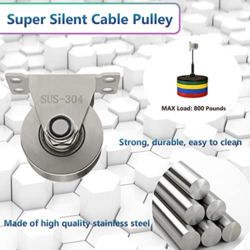 Groove Wheel Pulley Stainless Steel Pulley Block Super Silent Single Pulley Block For Diy Gym Equipment,Sliding Gate Detachable Duplex Bearing With Mounting Screws And Expansion Pipes U Type (1 Pack) #TOP3