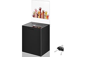 Large Ballot Box: Durable Acrylic 8.2 x 6.7 x 5 Inch Suggestion Box with Lock