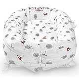 Newborn Baby Nest, TotAha Superior Dock for A Tot, Organic Cotton Baby Lounger, Secure Comfort Portable Baby Sleeper Bed Bassinet, Newborn Essentials Must-Have for 0-12 Month -Woodland
