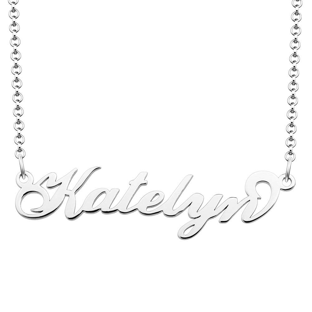 CLY JewelryPersonalized Name Necklace Sterling Silver Pendant Customized Custom