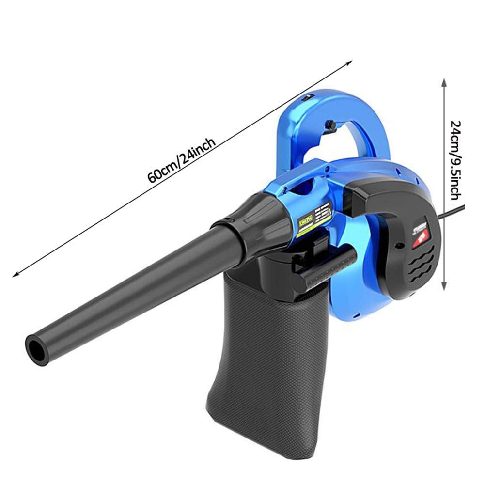 Práctico soplador y Aspirador eléctrico 2 en 1, soplador de Hojas con Cable, 3000 W y 3300 W, para la Limpieza del Coche del jardín del hogar (Varios Accesorios)