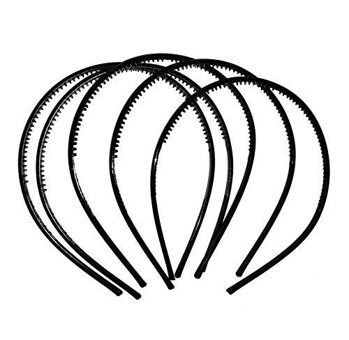 Sonpal Pack of 5 Black Plain Craft Plastic Hairbands with Teeth Plastic DIY Hair Band for Girls, Women for Work Office School(0.3 cm) (B08FC1JM4G) Amazon Price History, Amazon Price Tracker